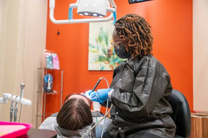young child getting dental care at 10 Day Smiles